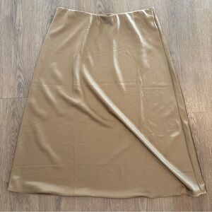 J. Crew Satin Gwyneth Skirt in Khaki